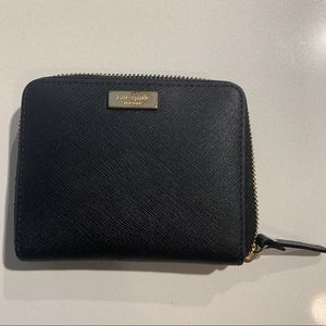 Kate Spade ♠️ black leather zip around wallet